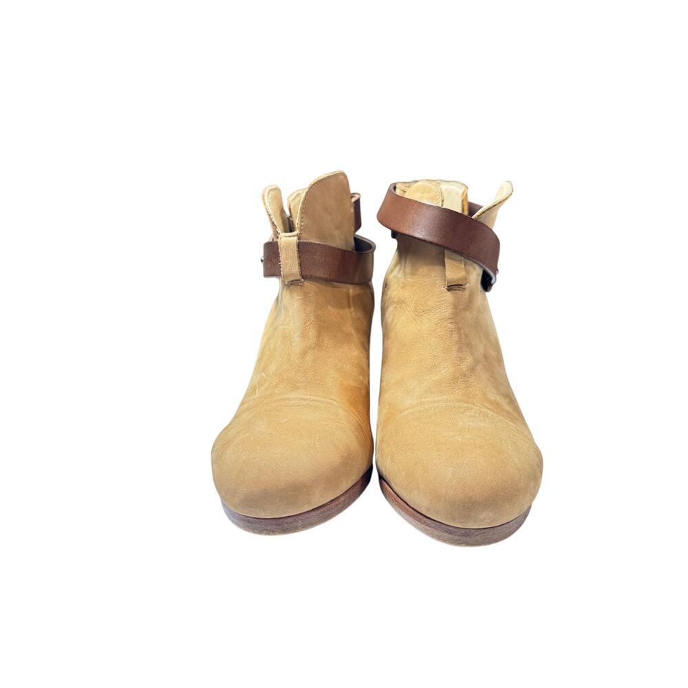 Rag & Bone Harrow Brown Suede Leather  Ankle Booties Heels Size 37 US 6.5-7